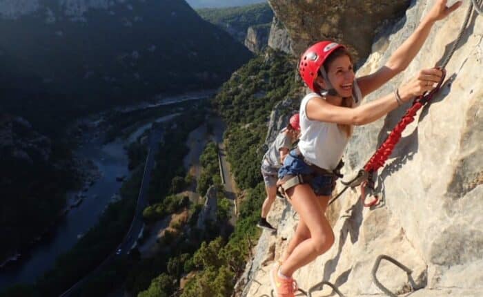 via ferrata Thaurac dans les Cévennes, près de Ganges