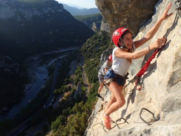 via ferrata Thaurac dans les Cévennes, près de Ganges