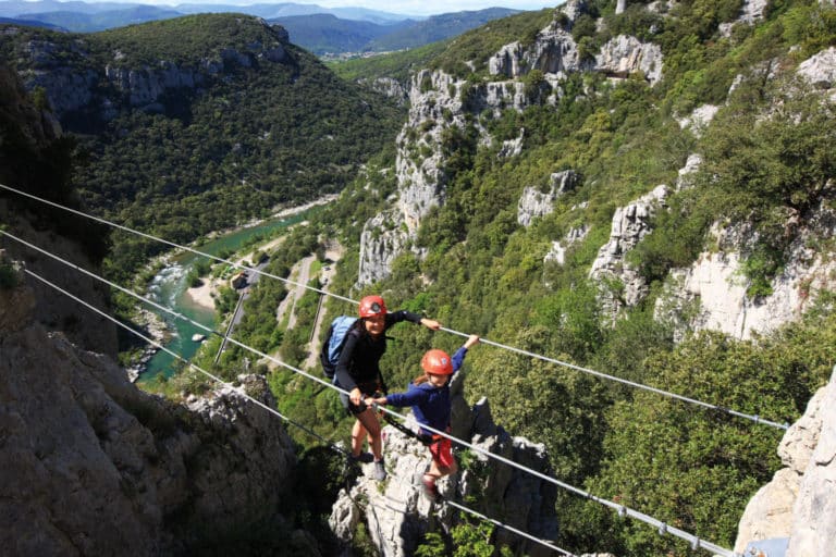 Pont de singe de la Via Ferrata du Thaurac