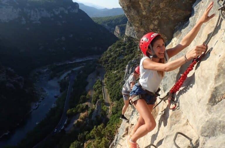 via ferrata Thaurac dans les Cévennes, près de Ganges